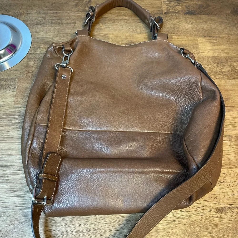 Classic Brown Leather Shoulder Bag -Crossbody Bag Women's Everyday Tote